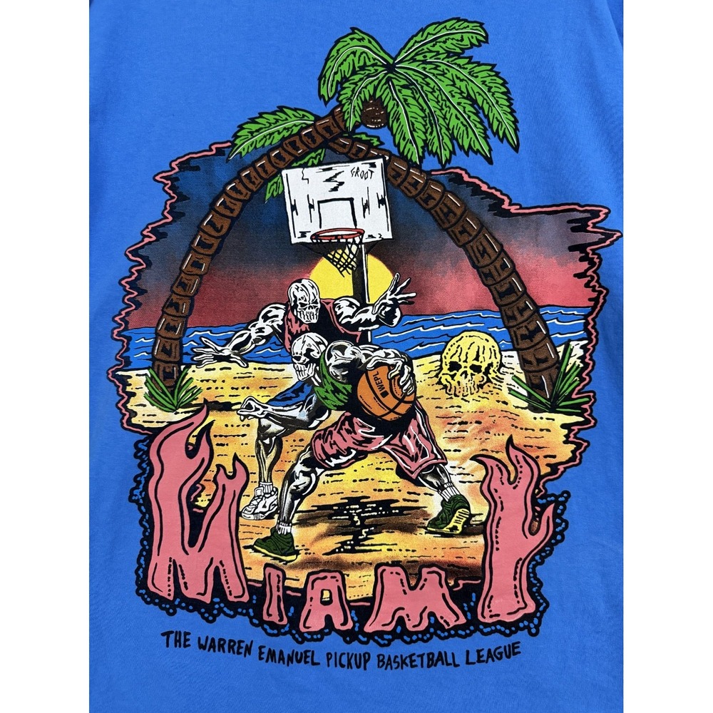 Warren Lotas T-Shirt Mens Large Miami Basketball Graphic Short Sleeve Cotton - Picture 12 of 13